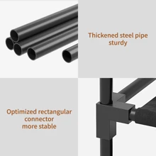 Tomnk Shoe Rack With Covers - 10 Tiers Tall Shoe Rack Organizer Large Capacity Shoe Shelf Storage 40 Pairs Space Saving Vertical Shoe Storage Organizer For Closet, Entryway, Dorm, Bedroom - Black - View 3