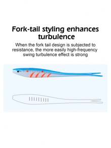 GOTURE Goture 3pcs Large Cuttail Fish, Forktail Fish Soft Lure, High Elastic TPR Material, Flexible, Durable, Realistic Swimming Action, For Saltwater Fishing