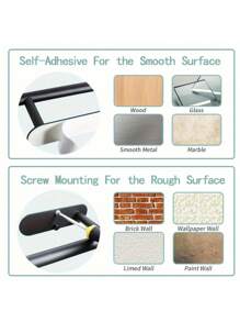 1 件金色不锈钢节省空间纸巾架 - 自粘式，厨房储物架