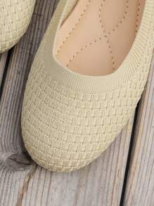 2025 Autumn Women's Breathable Non-Slip Flat Ballet Loafers, Fashionable Outdoor Black Shoes - Beige - View 6