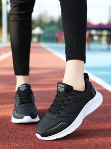 1 Paar Damen Mode Wasserdichte schwarze Ledersportschuhe, leichte lässige Laufschuhe für Sommerkollektion 2025, atmungsaktive rutschfeste Outdoor-Reiseschuhe