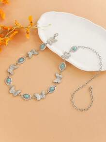 中东新款金属雕花镶嵌腰链女异国风白色百搭裙饰链带沙滩波西米亚锌合金春夏秋冬款 - 古白K - 查看 8