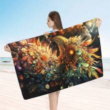 1 Piece Extra Large Beach Towel - Quick Drying, Soft, Lightweight, Sand-Free, Microfiber Material, Cute Bird Design, Ideal Gift For Women And Adults, Suitable For Pool, Travel And Swimming Summer, Holiday