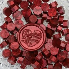 100 件/袋红色系列蜡封珠，八角形，用于信封密封、婚礼请柬、礼品包装 - 彩色 - 查看 8