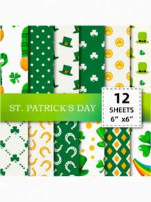 12pcs/Pack New Simple Pattern Paper, Popular Decoration DIY Paper, Multipurpose Student Stationery Bag, Gift Wrapping Paper For Friends And Family - Multicolor - View 10