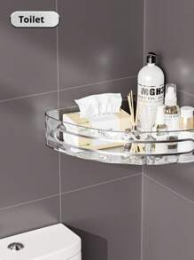 1 pieza Estantería de esquina para ducha, para almacenamiento de champú, acondicionador y jabón, diseño de drenaje rápido, instalación sin taladrar, apta para baño, cocina, accesorio de almacenamiento multifuncional para el baño, decoración del hogar, organizador de baño, decoración de otoño, de vuelta a la escuela