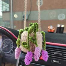 Handmade Crochet Car Ornaments - Cute Knitted Rearview Mirror Decoration, Creative Fabric Interior Accessories. - one-size - View 7