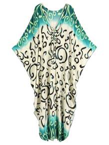 Bohemian Batwing Sleeves Kaftan Plus Size House Dress Modest Arabian Dress Outfits