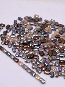 30pcs/Bag Pink Red Green Color Faceted Grid Rectangle Square Loose Beads Glass Beads Faceted Loose Spacer Beads For Jewelry Making DIY Jewelry Accessories Design