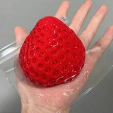 1pc Simulated Strawberry Squeeze Toy, With A Soft Touch, Is A Stress Relieving Toy