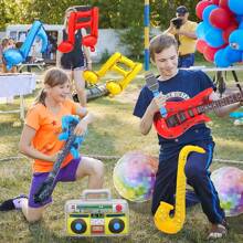 1 Stück aufblasbares Musikinstrument Ballon, Zufallsfarbe Party Unterhaltung interaktives Requisit, aufblasbares Gitarre, Saxophon, Strandutensilien, Strandaccessoires, Schwimmhilfe für den Pool
