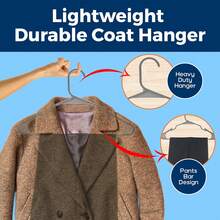 Premium Clothes Hangers – 100  Pack, Slim Design, Lightweight Plastic, Gray - 灰色 - 查看 5