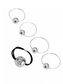 5 buc/set bandă elastică de înaltă calitate cu bile argintii super strălucitoare, cravată de păr simplă de înaltă calitate, cravată de păr în stil coreean, coafură, cravată de păr elegantă de înaltă calitate pentru decorarea balului de absolvire, accesorii de păr casual casual în stil prințesă pentru doamne și fete, recuzită foto cadou, legături de păr, suporturi pentru coadă de cal, elastice de păr, benzi de cauciuc pentru păr, șnururi de păr, accesorii pentru cap - A - Vizualizare 8