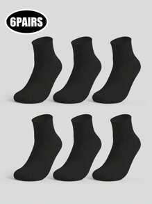 3pcs/4pcs/6pcs/12pcs Men's Loose Top Socks, Middle-Aged & Elderly Wide Mouth Non-Binding Ankle Socks, Plus Size, Solid Black/White/Gray, Casual Cotton Socks For Daily Wear, Fall