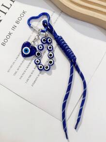 1pc Fashion Simple Devil's Eye Keychain, Creative Shoelace Rope Interlock Purse Pendant Accessory Car Accessories Bag Charm Backpack For School Cute Goth Y2k Christmas Gift Ideas Bag Accessories Lanyards With Id Holder Car Accessories Bag Charms Car Accessories Teacher Friend Sister - Multicolor - View 9