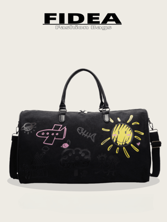 Nuevo bolso de viaje de gran capacidad con estampado, unisex, con separación de compartimentos secos y húmedos, bolso de hombro, adecuado para viajes cortos, salidas, con estilo