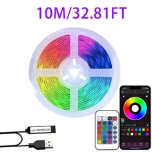 Smart LED Bedroom Strip Lights, 3.28-98.43ft RGB Color Changing Mood Light, APP + 24-Key Remote Control, Can Change Brightness And Flashing Mode, Suitable For Living Room, Bedroom, Bar, Wedding, New Year And Valentine's Day Party Decor
