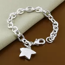 Vòng tay bạc 925 thích hợp đeo hàng ngày và làm quà tặng cho cả nam và nữ - trắng - Xem 1