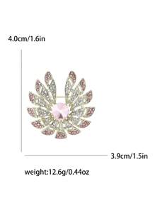 女士时尚水钻花朵胸针 植物胸针 礼服套装别针配饰 派对宴会礼物 - Flower - 查看 9