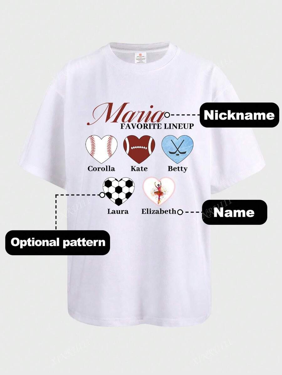 Camiseta de manga corta deportiva de corte slim personalizable para mujer - elige entre gráficos temáticos divertidos y agrega tu texto personalizado para un diseño impreso totalmente personalizado, elegante y cómodo