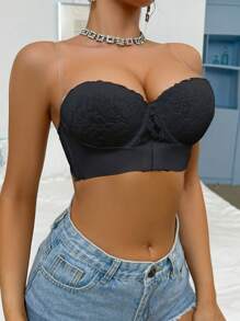 Conjunto de 3 Sutiãs Peach Girl em Renda Multicolorida para Mulheres com Efeito Push-Up para Seios Pequenos e Botões Frontais Invisíveis - Multicolorido - Ver 6