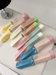 4双装秋冬季女士长筒袜中筒高腰加厚街头复古丝袜