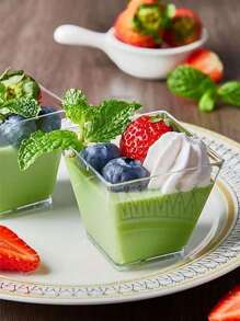 20/30 件，梯形甜点杯，慕斯杯，布丁杯，果冻冰淇淋，甜点冰淇淋杯，适用于节日派对用品，节日派对礼物 - 無色 - 查看 5