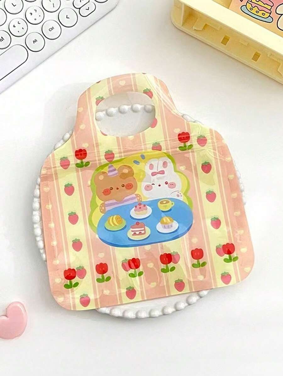 复活节兔子卡通手提珠宝袋 - 适合女孩和儿童的可爱防水拉链袋，便携式复活节礼物收纳袋（可爱的兔子设计） - 手提包裝袋 - 查看 1