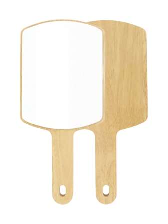 C&J FLORI Espejo Grande De Madera Natural, Espejo Portátil De Vestir Para Viajes, Espejo De Retoque Ideal Para Toda La Familia Mujer Dama Niña Vacaciones Primavera