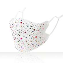 1pc Fashionable Rhinestone Decorated Chiffon Face Mask, Breathable, UV Protection, - Multicolor - View 13