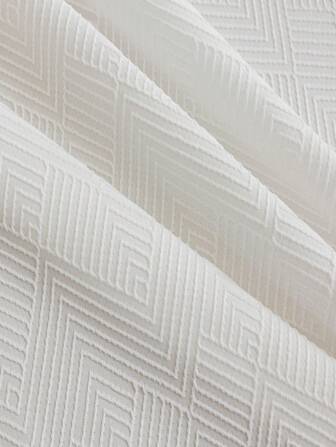 1 件装简约白色加厚提花半透明窗帘适用于家庭