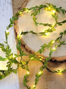 78 Inch Green Leaves Fairy Lights String, Wedding Dining Table Decor Lights, Indoor Wreath Holiday Decor Lights (Batteries Not Included), Suitable For Wedding Centerpiece, Backdrop Decor, Christmas Tree Ornaments