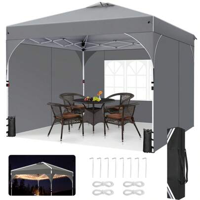 tooluck Pavillon 3x3m Wasserdicht Stabil Winterfest Falt tonnelle Zelt Party Pop Up gazebo Carpas cenadores Faltbar UV-Schutz 50+ Höhenverstellbar mit Belüftung & 3 Stoffteilen & 4 Sandsäcken