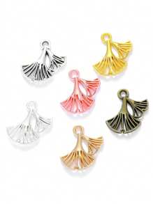 30 件 6 色银杏空心饰品合金耳环手链项链吊坠 DIY 手工礼物珠宝配件制作 16mm*16mm Q392 - 銀杏葉 - 查看 6