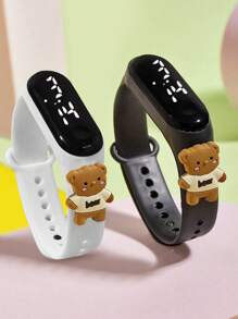 2pcs Children M3 Cute Teddy Bear LED Touch Screen Watch, Convenient For Outdoor, Versatile Casual Fashion Sporty Electronic Watch Set - Multicolor - View 14