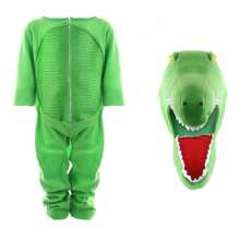 Childs Crocodile Costume Animal Fancy Dress Costume Kids Alligator Suit World Book Day Character Tick Tock Croc The Enormous Crocodile Roald Dahl - Green - View 2