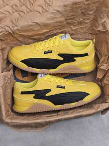 Men's Casual Link Print Sports Shoes, Comfortable, Versatile, Simple Design, Flat Bottom Sneakers