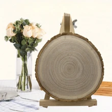 1pcsWooden Cake Rack, Round Wooden Display Tray, Suitable For DIY Handicrafts, Birthdays, Weddings, Rural Style Party Decorations, Desktop Decorations