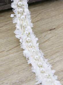 (1 Yard/Roll) 2cm Wide Lace Ribbon Pearl Lace DIY Clothing Decoration Sewing Accessories