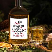 4pcs Mother & Daughter Love Wine Bottle Labels, Self-Adhesive Paper Wine Bottle Stickers, Perfect For Wine & Champagne Bottle Decoration, Funny Mother's Day & Birthday Gifts