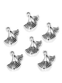 30 件 6 色银杏空心饰品合金耳环手链项链吊坠 DIY 手工礼物珠宝配件制作 16mm*16mm Q392 - 銀杏葉 - 查看 12