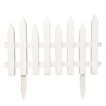 1pc Plastic Fencing Railing Yard White Fence Decor Garden Planter Succulent Fence Railing 50*30cm With Ground Stake - White - View 2