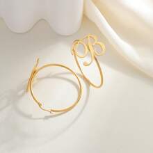 Custom Letter Design Stud Earrings Personalized Design Name Letter Number Charm Stud Earrings Jewelry | Gifts For Mom, Sister, Best Friend| Better Valentine's Day Gift Christmas Gift - Gold - View 6