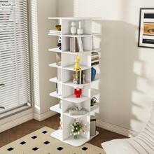 MoolSun 6/7-Story Rotating Display Rack,Self-Supporting 360 ° Rotating Shoe Organizer, High Sole Design ,Storage Rack, Rotating Shoe Display, 360 Degree Storage Circular Rotating Display Rack, Bag Rotating Display Rack,Suitable For 24/28 Pairs Of Shoes (6/7-Story White)Suitable For Entrance, Bedroom, Living Room, Office, Conference Room Rotating Storage Platform. - B2(7層白色) 高底設計 - 查看 2
