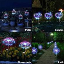 2-4X Solar Firework Lights 120/150 LED Sparkle Pathway Lawn Decor Outdoor Garden