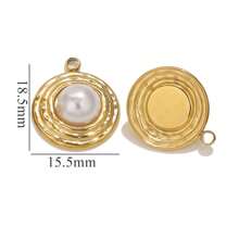5pcs Stainless Steel Faux Pearl Pendant European And American Style Retro Palace Elegant Simple DIY Handmade Necklace Dress Accessories Daily Party Wedding Festival