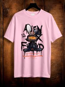 Shirt T-Shirt Rabbit Robot Cyborg Bear Unisex Vintage Ref 2271 VEST NERD - Rosa Pálido - Ver 1