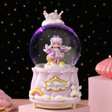 1pc Crystal Ball With Automatic Snowfall, ABS Mini Crystal Ball, Lamp-Included, Resin Desktop Decoration, Creative Gift, Home Decor For Men And Women, (Battery Not Included) - Multicolor - View 2