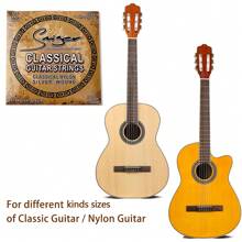 Smiger Conjunto de cordas para violão clássico Smiger, cordas de nylon para violão acústico banhadas a prata, som brilhante .028, cordas para violão elétrico, conjunto de cordas para violão, acessórios para violão elétrico