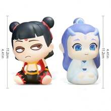 2 件哪吒大脑空间电影周边 Q 挤压公仔、摆件、敖丙小雕像、减压公仔和装饰品 - 彩色 - 查看 1